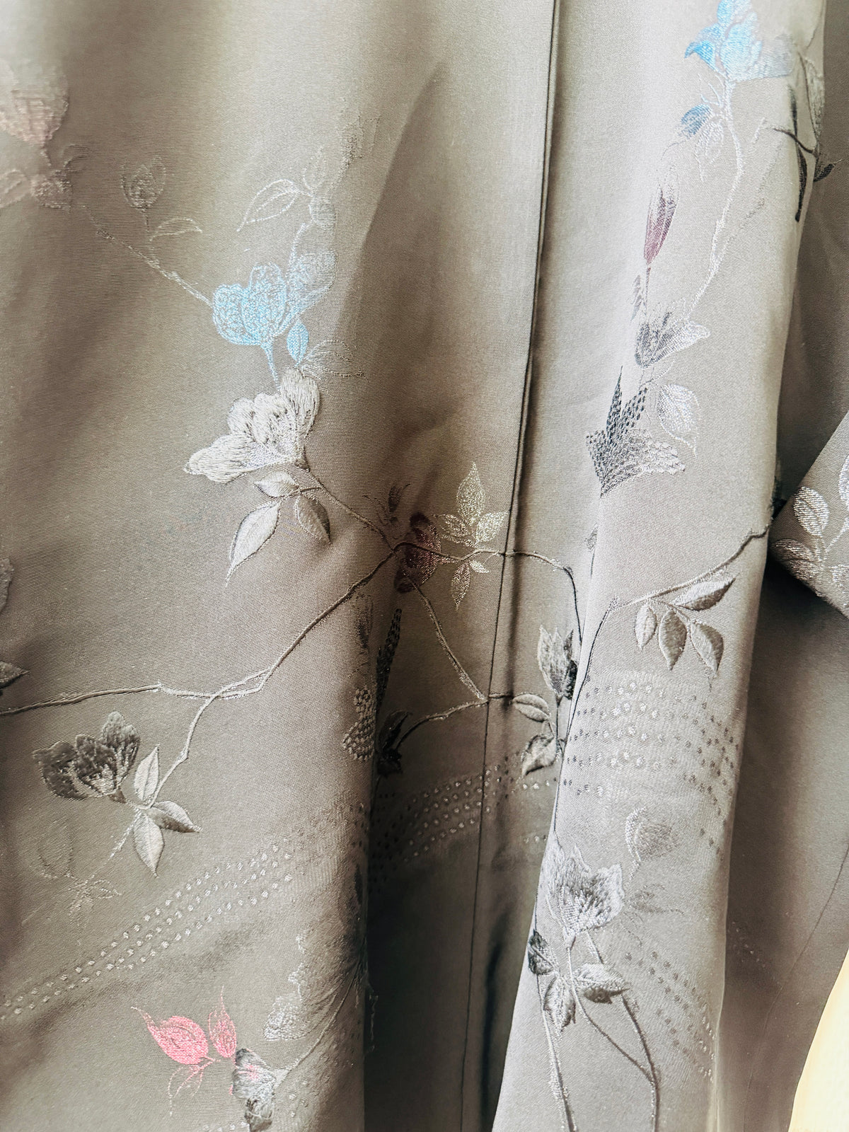 Vintage Schwarzer Haori - Fantastische Blumen -
