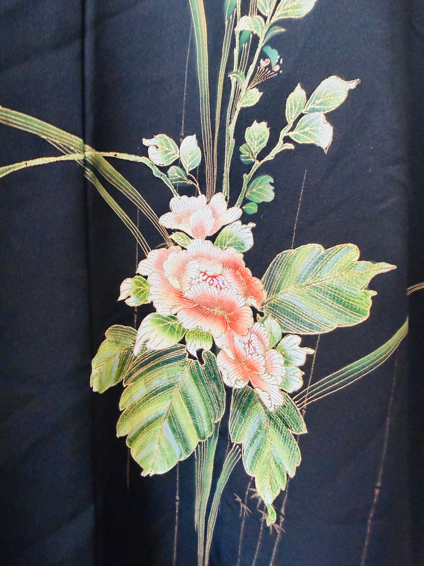Vintage Black Haori - Ikebana -
