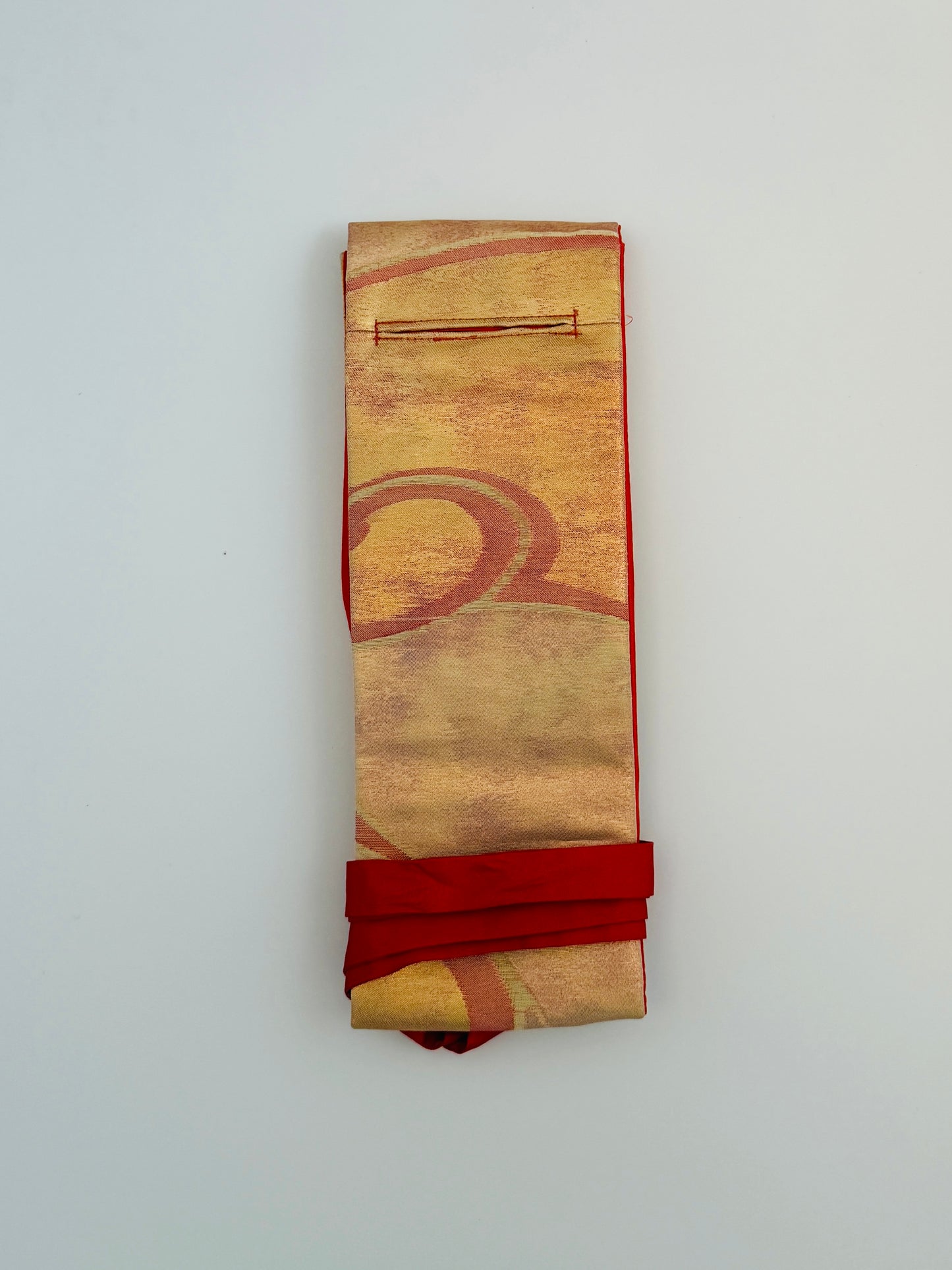 Original Obi belt - Gold Flowing lines - Slim