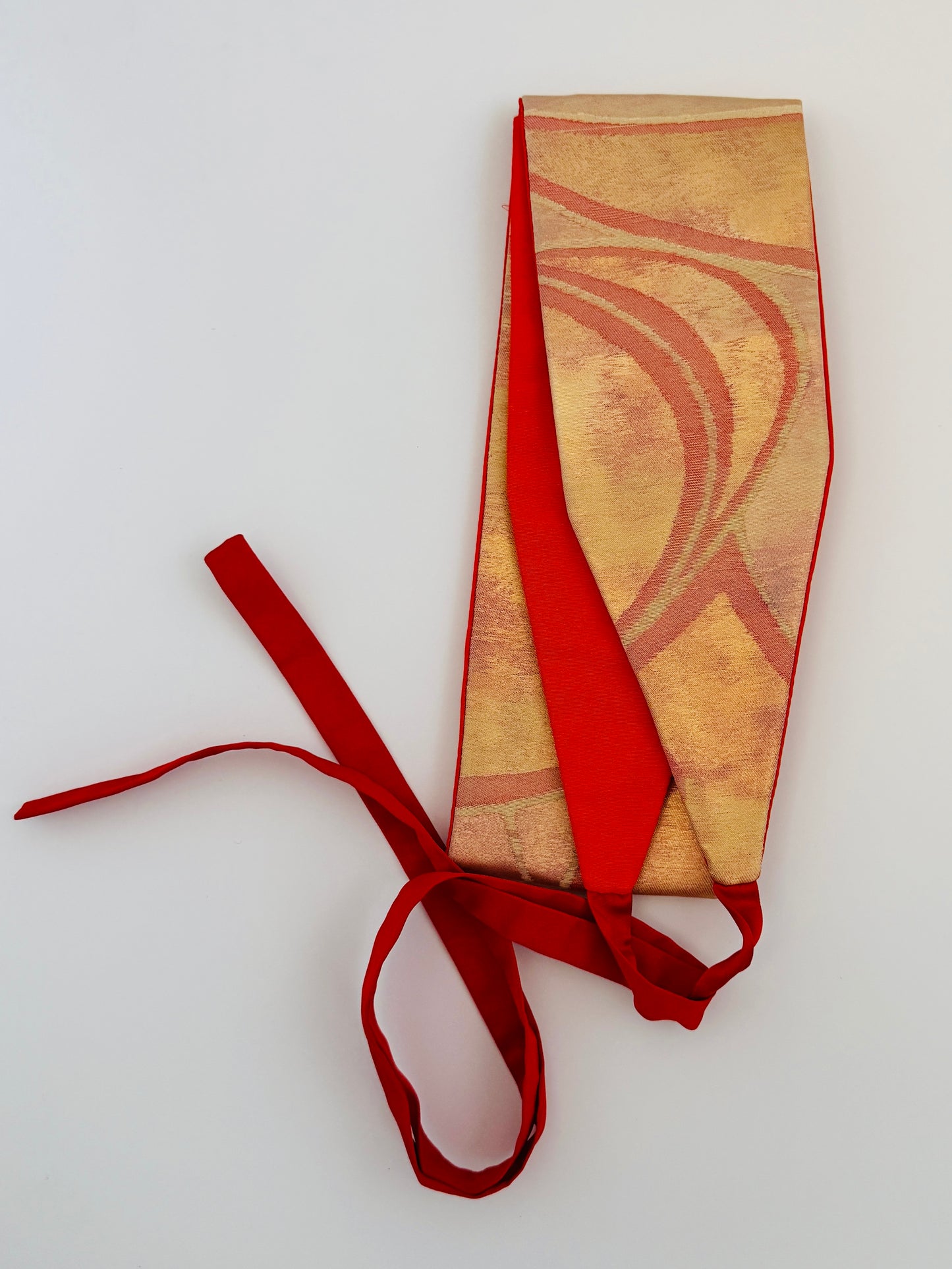 Original Obi belt - Gold Flowing lines - Slim