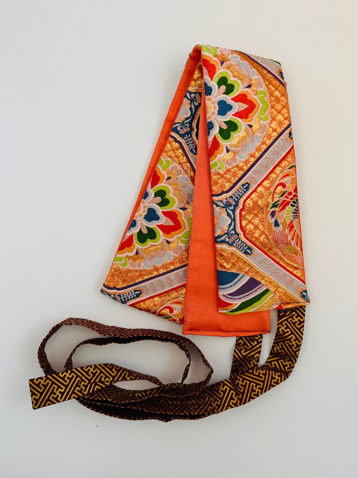 Original Obi belt - Gold Rising wave motif - Short