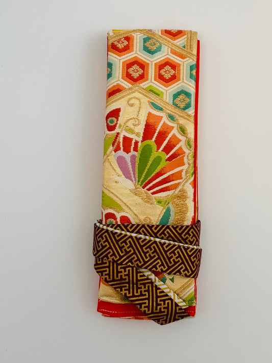 Ceinture Obi originale - Gold Kikko & Butterfly - Courte