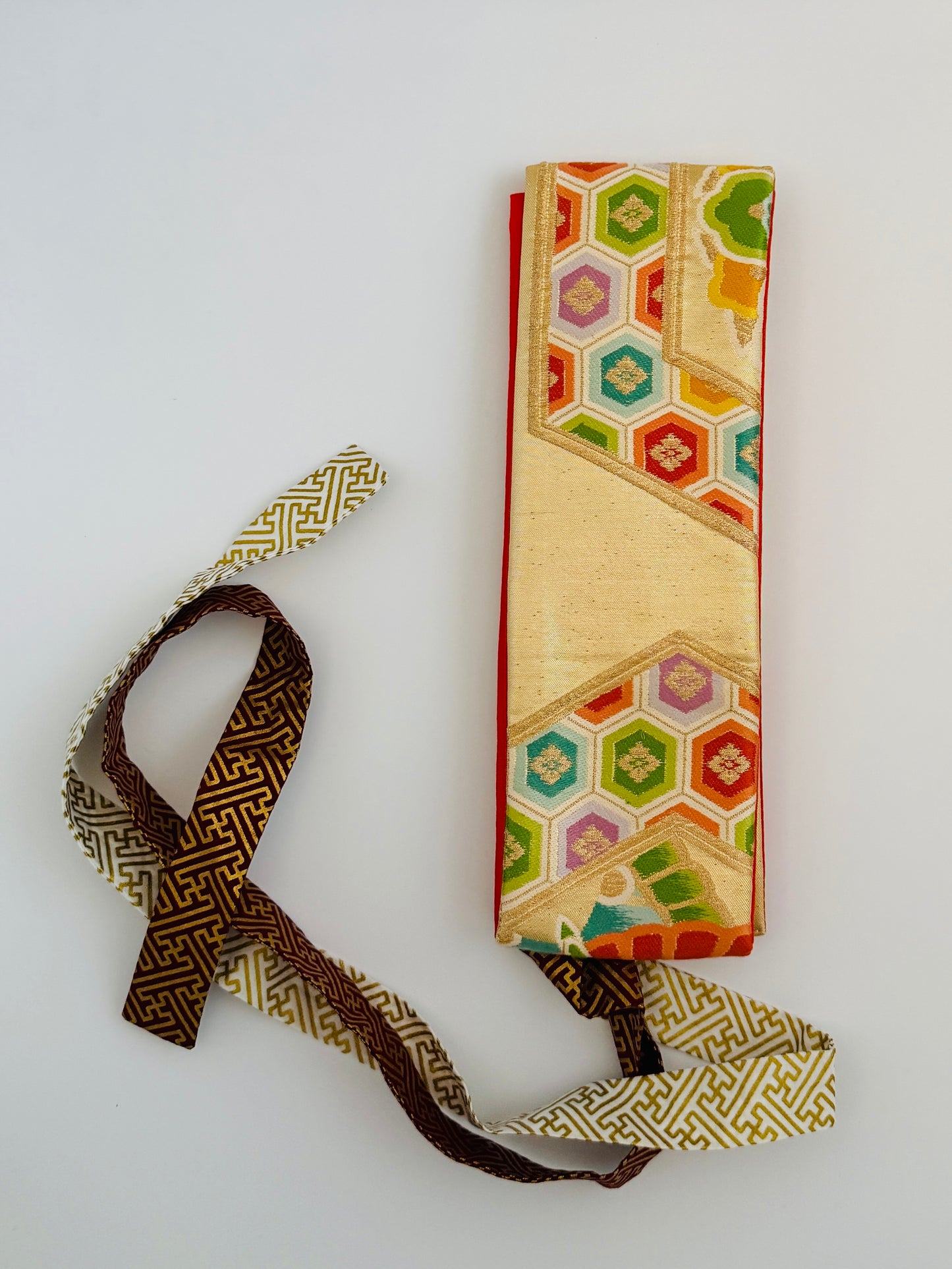 Ceinture Obi originale - Gold Kikko & Butterfly - Courte