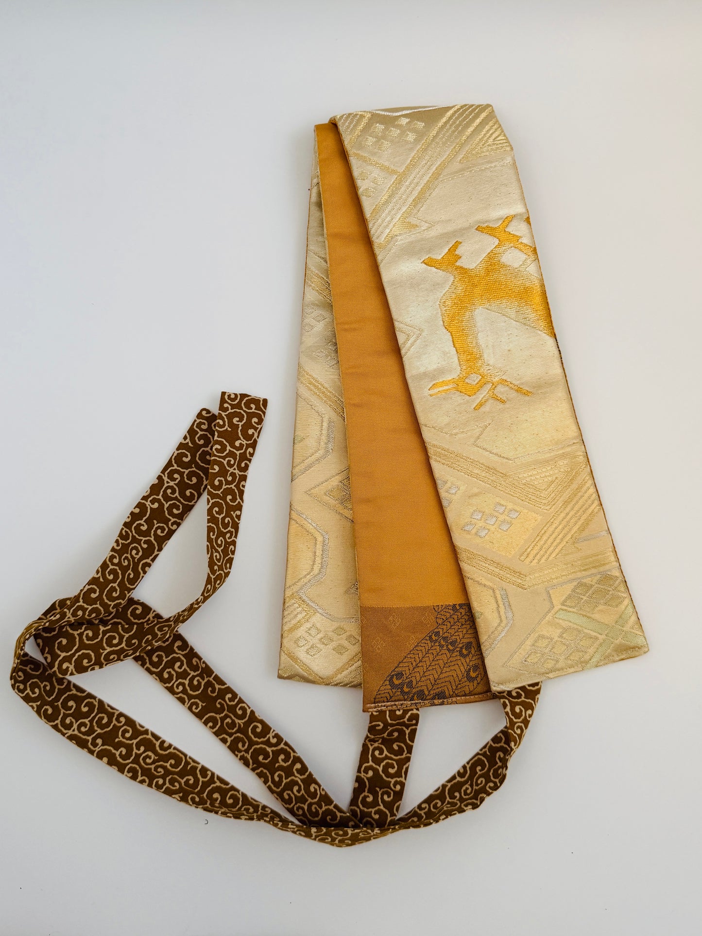 Ceinture Obi originale - Renne Argent & Or -