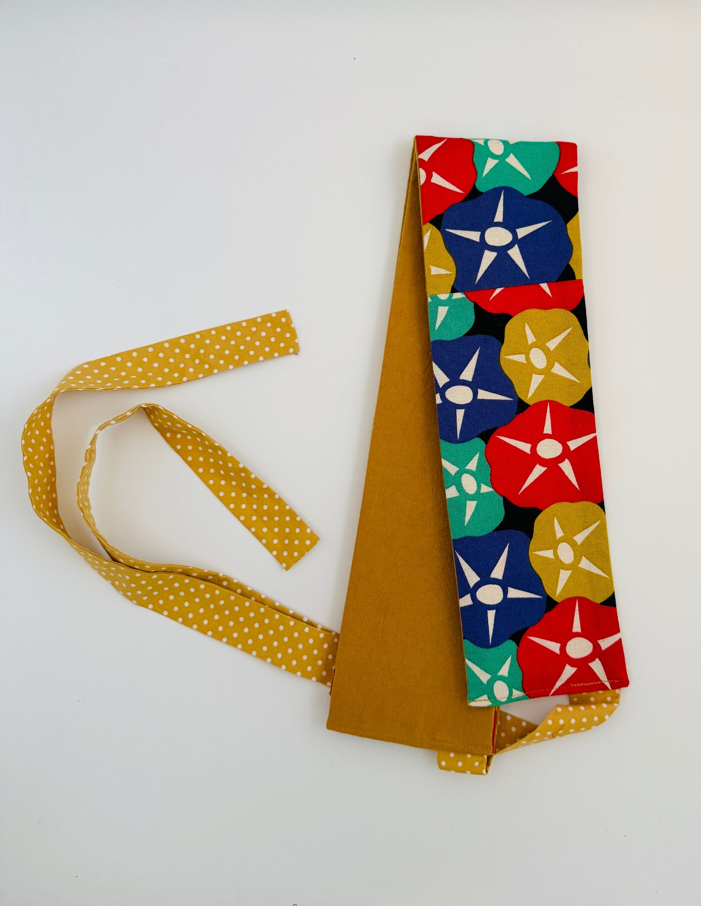 Original Obi belt -Navy morning glory motif -