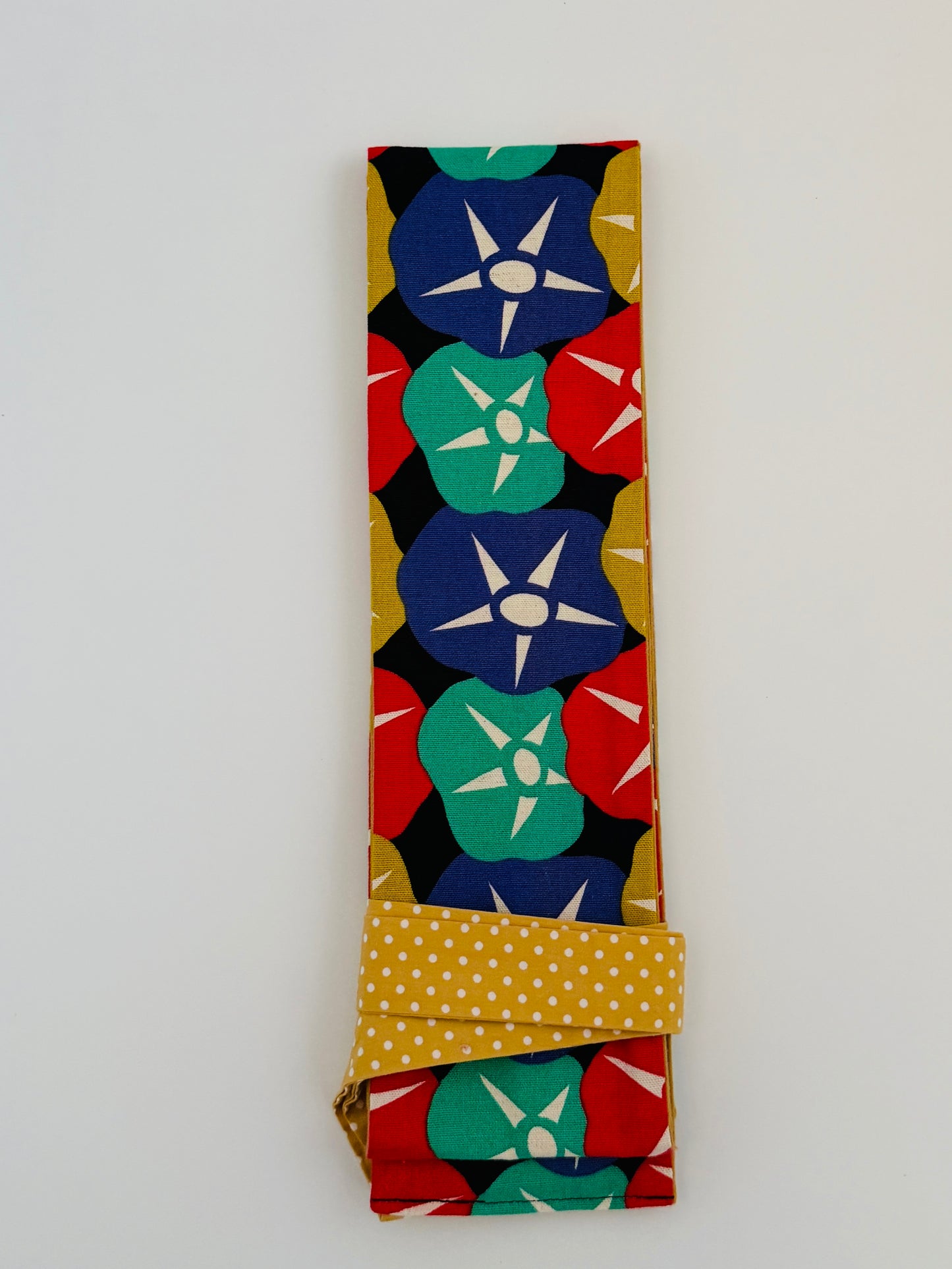 Original Obi belt -Navy morning glory motif -
