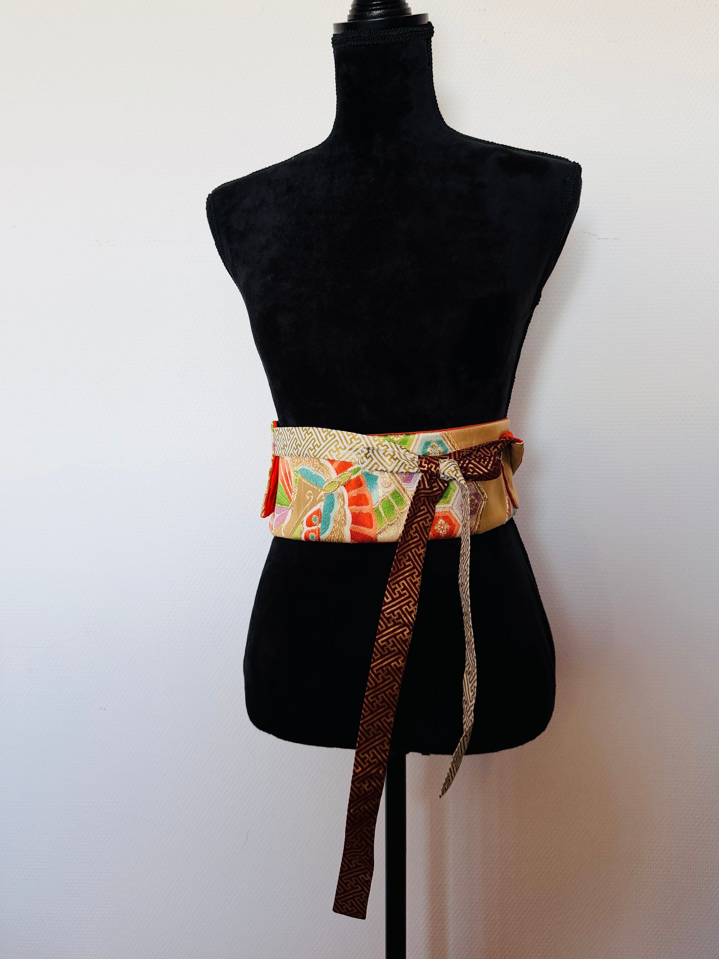 Ceinture Obi originale - Gold Kikko & Butterfly - Courte