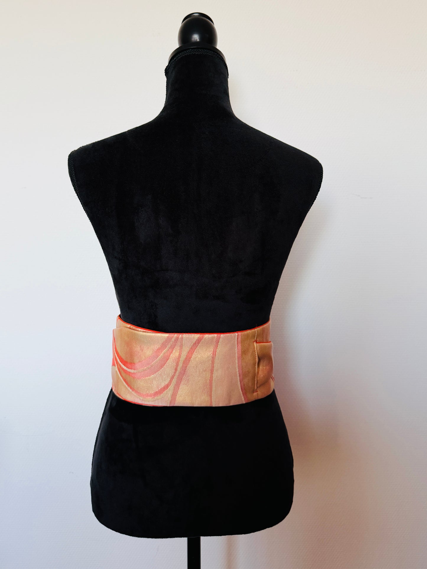 Original Obi belt - Gold Flowing lines - Slim