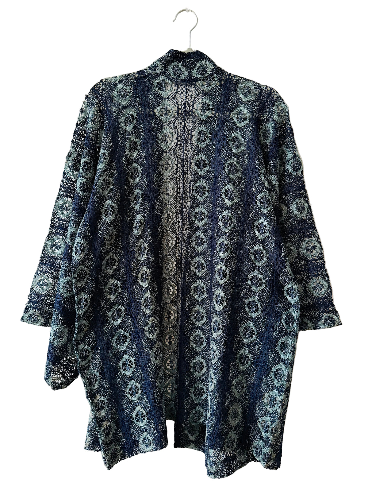 Manteau Michiyuki japonais transparent - Dentelle bleue -
