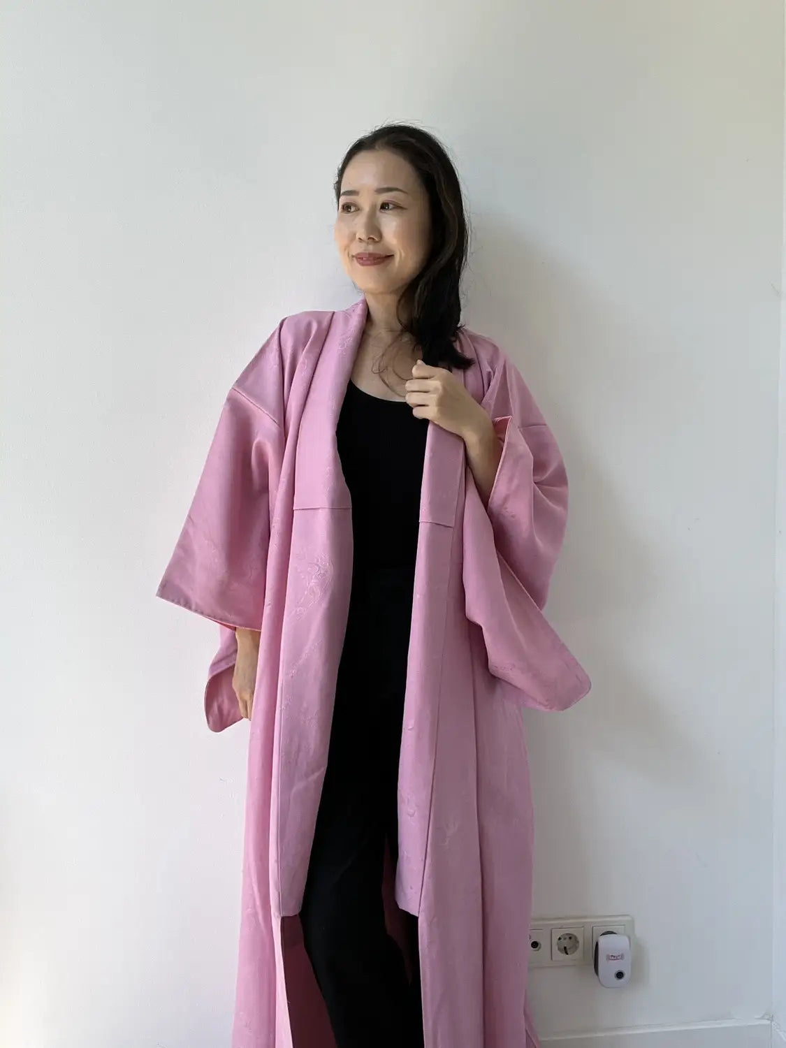 Vintage Iromuji Kimono - Rosa Blumenfluss-