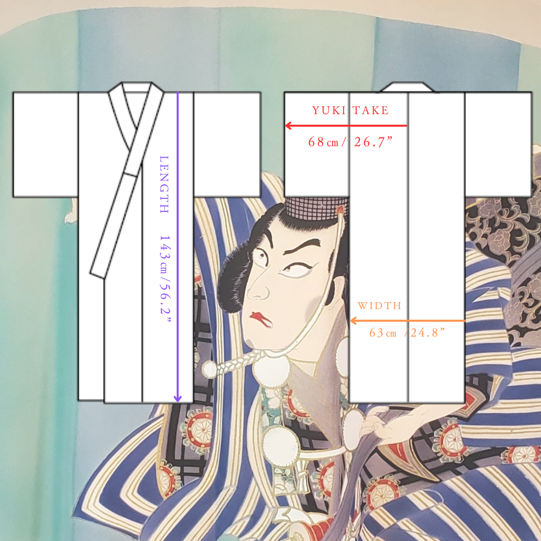 【Beige Brown/ Kabuki】Mens jyuban,Japanese Vintage Kimono Haori, Japanese Hanten Jacket, Robe Dress, Japanese Floral pattern, Unisex